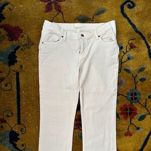 Hatch Maternity Under Belly Crop White Jeans